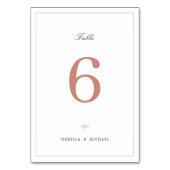 Numéro De Table Rose Gold Classic Élégance Script Mariage simple (Par défaut)