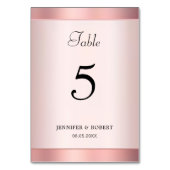 Numéro De Table Rose Gold Elegant Script main Modèle moderne (Dos)