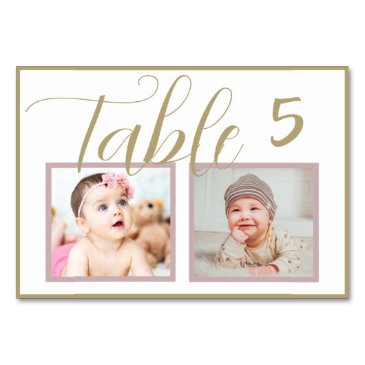 Numéro De Table Rose Gold Elegant Wedding Numéro de la table photo (Devant)