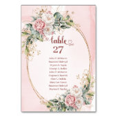 Numéro De Table Rose Gold Eucalyptus Wedding Table Number Sign (Dos)