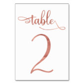 Numéro De Table Rose Gold faux feuille 3.5x5 | Tableau 2 (Dos)