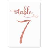 Numéro De Table Rose Gold faux feuille 3.5x5 | Tableau 7 (Dos)
