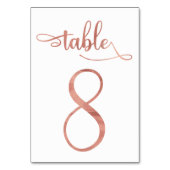 Numéro De Table Rose Gold faux feuille 3.5x5 | Tableau 8 (Par défaut)