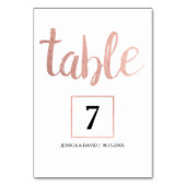 Numéro De Table Rose Gold Faux Foil (Dos)