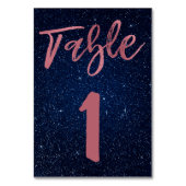 Numéro De Table Rose Gold Foil et Navy Blue Table Numéro (Dos)