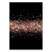 Numéro De Table Rose Gold Glitter Signature Name Black Place Cards (Dos)