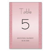Numéro De Table Rose Gold Pailleté Élégant Script Manuscrit (Dos)