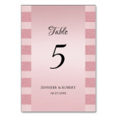 Numéro De Table Rose Gold Parties scintillant Élégant Script Modèl (Dos)