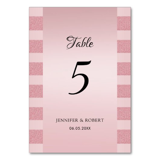 Numéro De Table Rose Gold Parties scintillant Élégant Script Modèl (Par défaut)