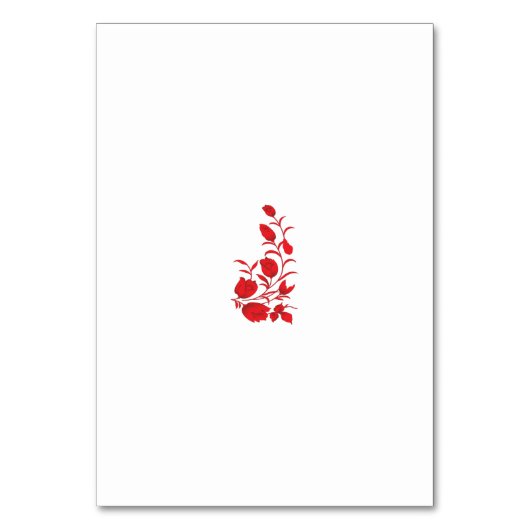 Numéro De Table Rose Madder, design floral Thunderbird (Dos)