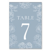 Numéro De Table Rose Mariage moderne Dusty Blue (Par défaut)