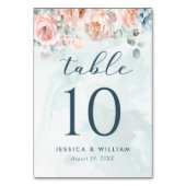 Numéro De Table Rose moderne et tendance Mariage bleu (Par défaut)