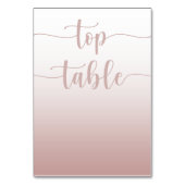Numéro De Table Rose moderne Gold Gradient Mariage Top Table (Dos)