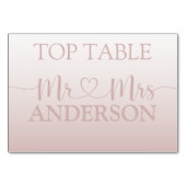 Numéro De Table Rose moderne Gold Gradient Mariage Top Table (Devant)