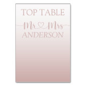 Numéro De Table Rose moderne Gold Gradient Mariage Top Table Table (Dos)