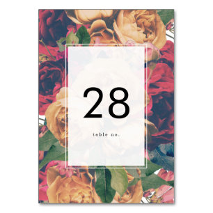 Numéro De Table Rose modifiable Floral Moderne Boho Mariage