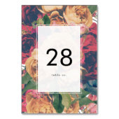 Numéro De Table Rose modifiable Floral Moderne Boho Mariage (Dos)