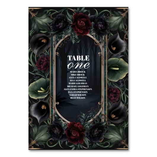 Numéro De Table Rose noir Floral Gothique Mariage d'Halloween (Par défaut)