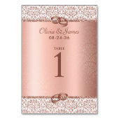 Numéro De Table Rose or Elegant Parties scintillant métallique Mar (Dos)