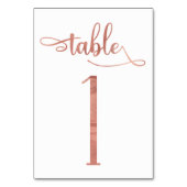 Numéro de table rose or faux feuille 3.5x5 | Table (Dos)