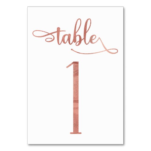 Numéro de table rose or faux feuille 3.5x5 | Table (Dos)