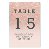 Numéro De Table Rose or faux parties scintillant rose ombre mariag (Dos)