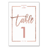 Numéro De Table Rose or frame script blanc table numéro (Par défaut)
