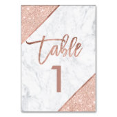 Numéro De Table Rose or parties scintillant script blanc marbre nu (Par défaut)