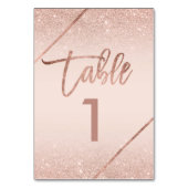 Numéro De Table Rose or parties scintillant script de la table bla (Par défaut)