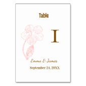 Numéro De Table Rose Pâle Élégant Floral (Dos)