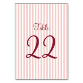 Numéro De Table Rose Pâle et Rayures Blanches (Par défaut)
