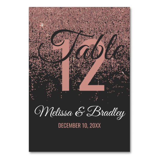 Numéro De Table Rose Parties scintillant Or Éclabouille les numéro (Par défaut)