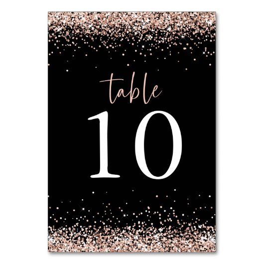 Numéro De Table Rose Parties scintillant or Mariage de script (Dos)