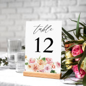 Numéro De Table Rose & Pêche Floral & Verdure