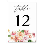 Numéro De Table Rose & Pêche Floral & Verdure (Par défaut)
