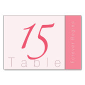 Numéro De Table Rose Pink Forever Commence Élégant Simple Mariage (Dos)