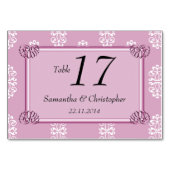 Numéro De Table Rose Pink Mariage damassé (Dos)