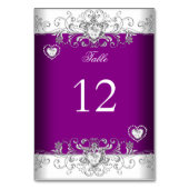 Numéro de table rose plum mariage argent diamant (Dos)