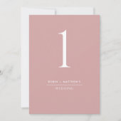 Numéro de table rose poudré élégant et simple (Devant)