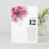 Numéro de table rose poudrée florale graphique de (Debout devant)