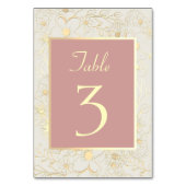 Numéro de table Rose Poussiéreuse Élégant (Dos)