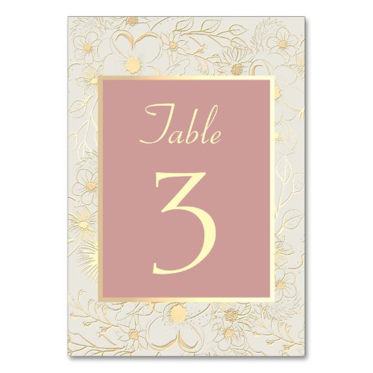 Numéro de table Rose Poussiéreuse Élégant (Par défaut)