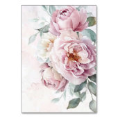 Numéro De Table Rose romantique à fleurs aquarelle mariage (Dos)