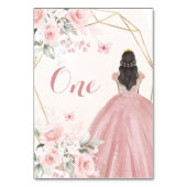 Numéro De Table Rose rose pâle Fille géométrique douce 16e anniver (Dos)