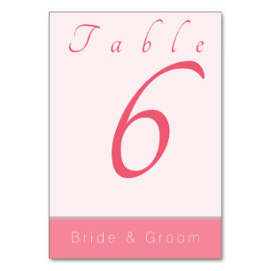Numéro De Table Rose rose pour toujours commence moderne Mariage v