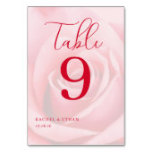 Numéro de table Rose rose romantique (Dos)