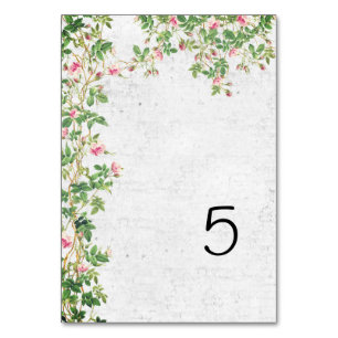 Numéro De Table Rose Rose Vieux Mur Vintage Style Mariage Journal