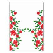 Numéro De Table Rose rouge avec pétales détaillés, représenté dans (Dos)