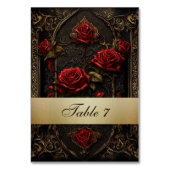 Numéro De Table Rose rouge gothique (Dos)