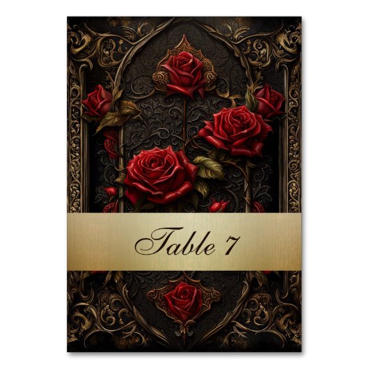 Numéro De Table Rose rouge gothique (Par défaut)